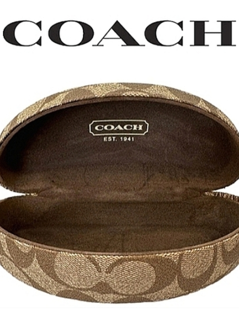 COACH Brown Monogram Eyewear Case